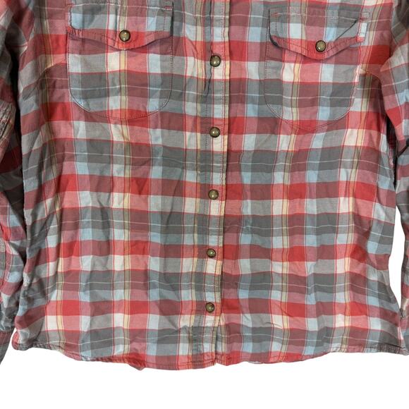 Jachs Girlfriend BEA Flannel Shirt Mens Small Blue Plaid Long Sleeve Snap - Picture 3 of 14